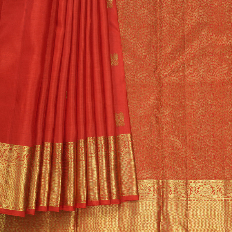 Hayagrivas Handloom Red Kanjivaram Silk Saree KBF665G2-1