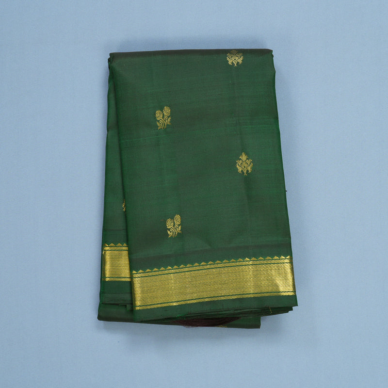 Hayagrivas Handloom Bottle Green Kanjivaram Silk Saree KBF665G2-2