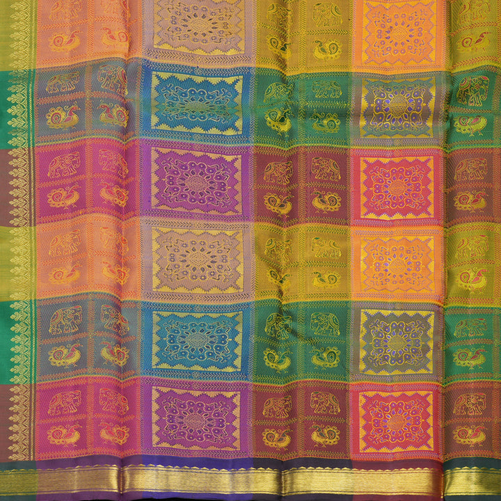 Hayagrivas Handloom Bottle Green Kanjivaram Silk Saree KBF665G2-2