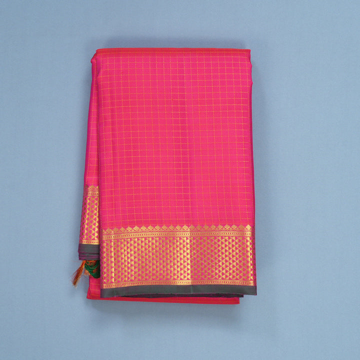 Hayagrivas Handloom Pink Kanjivaram Silk Saree KBF665G2-4