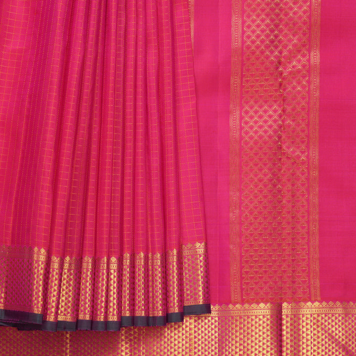 Hayagrivas Handloom Pink Kanjivaram Silk Saree KBF665G2-4
