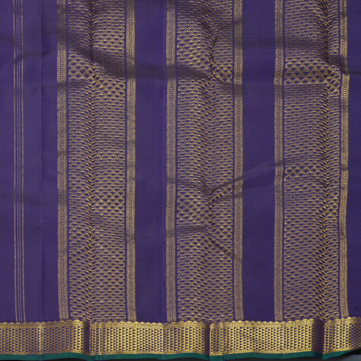 Hayagrivas Handloom Midnight Blue Kanjivaram Silk Saree KBF665G2-5