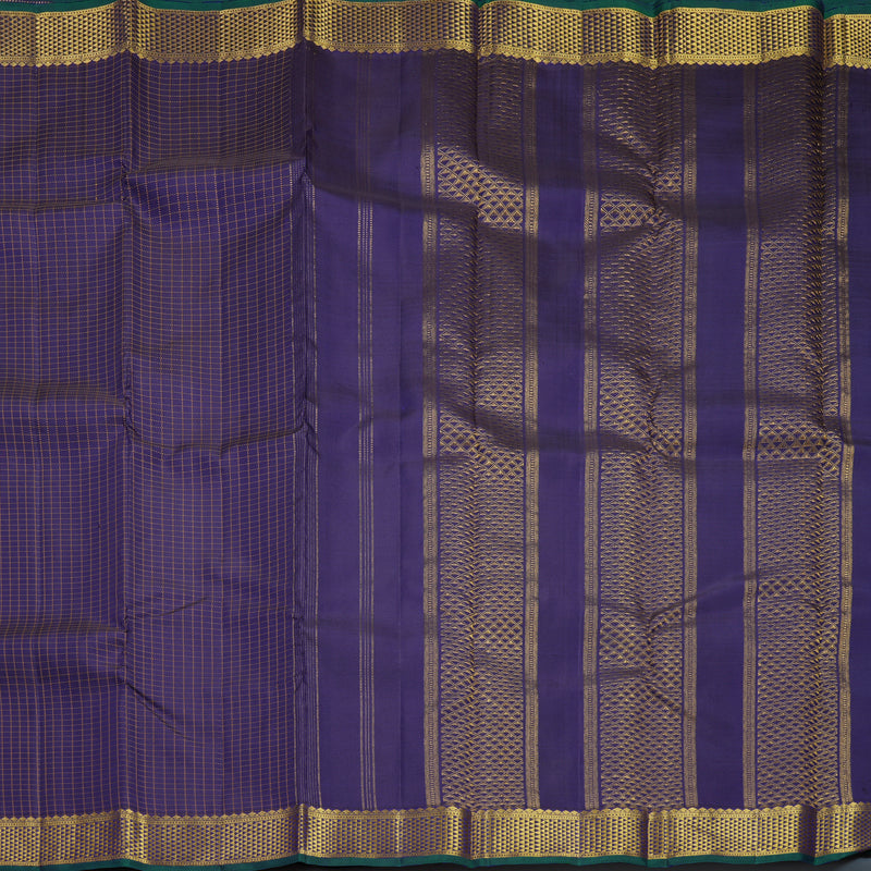Hayagrivas Handloom Midnight Blue Kanjivaram Silk Saree KBF665G2-5