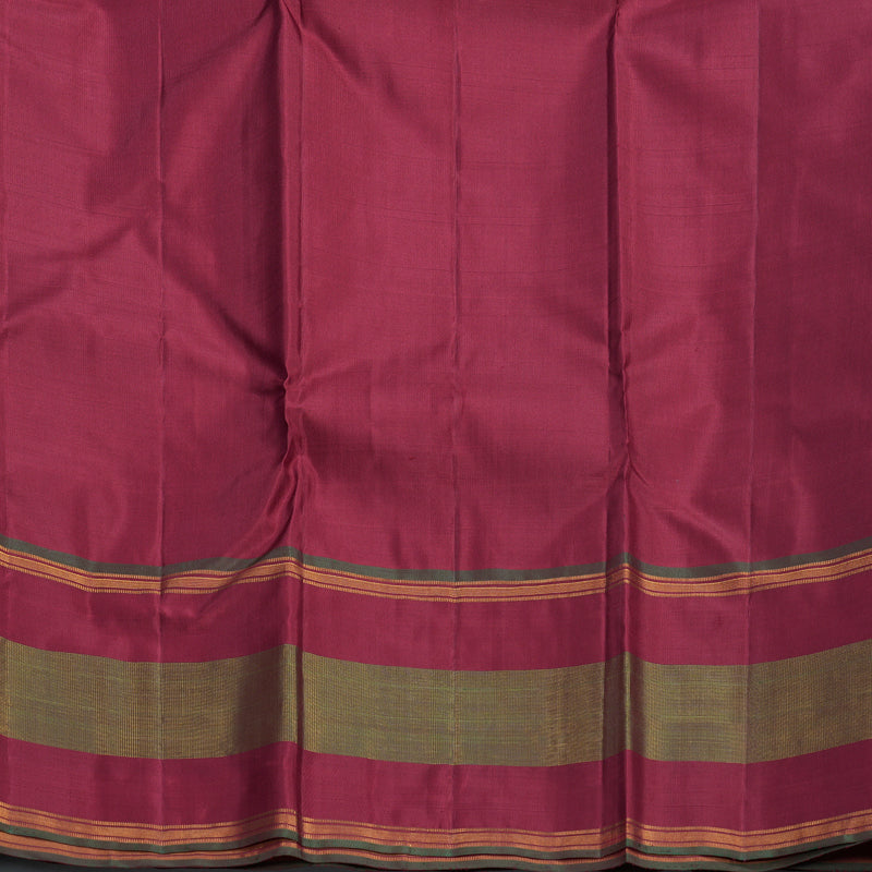 Hayagrivas Handloom Karum Neelam Kanjivaram Silk Saree with Maroon Border KBF665G3-2