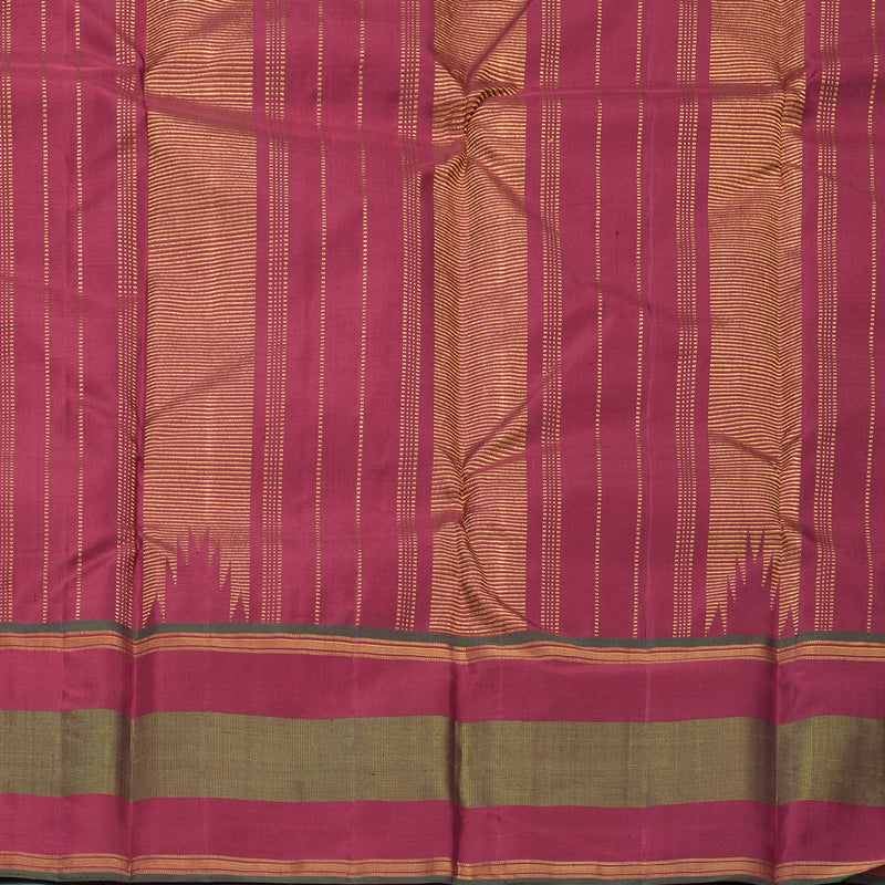 Hayagrivas Handloom Karum Neelam Kanjivaram Silk Saree with Maroon Border KBF665G3-2