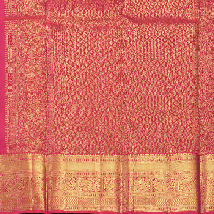 Hayagrivas Handloom Mayilkazhuthu Kanjivaram Silk Saree with Pink Border KBF602G1-1