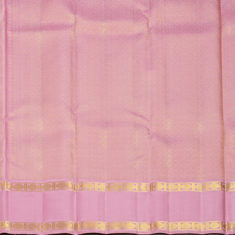 Hayagrivas Handloom Peach Orange Kanjivaram Silk Saree with Lotus Pink Border KBF666G2-2