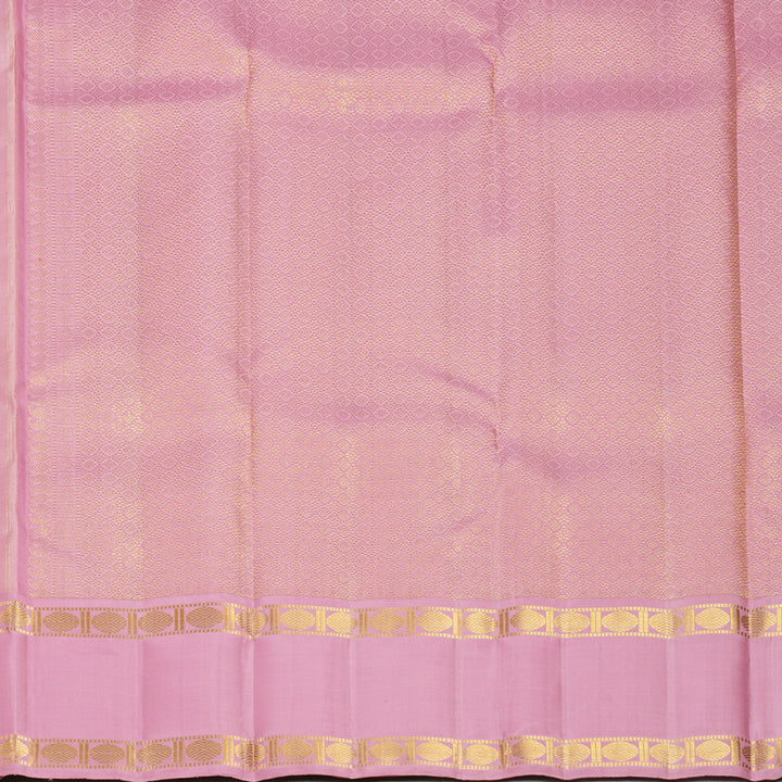 Hayagrivas Handloom Peach Orange Kanjivaram Silk Saree with Lotus Pink Border KBF666G2-2