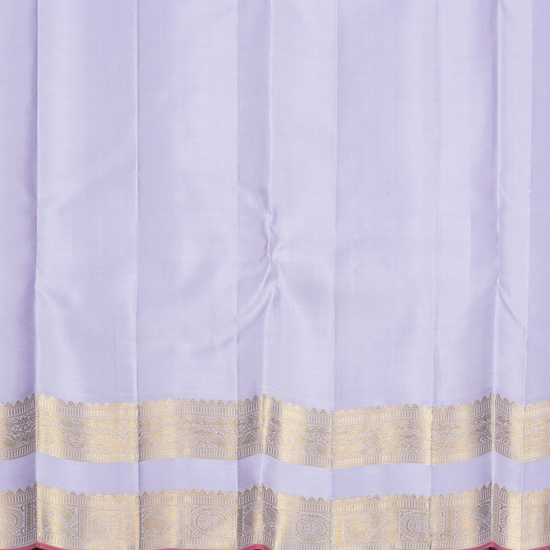 Hayagrivas Handloom Kum Kum Red Kanjivaram Silk Saree with Lilac Border KBF666G3-1