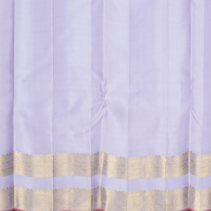Hayagrivas Handloom Kum Kum Red Kanjivaram Silk Saree with Lilac Border KBF666G3-1