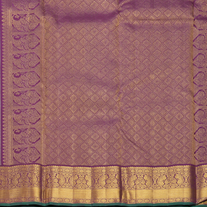 Hayagrivas Handloom Lilac Kanjivaram Silk Saree with Plum Purple Border KBF666G6-1