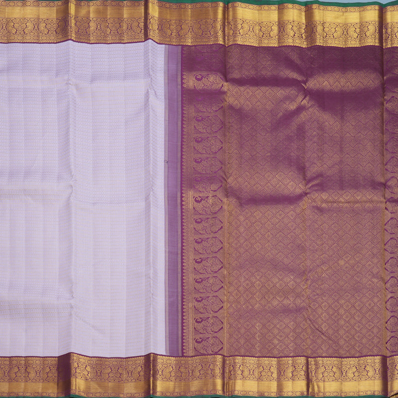 Hayagrivas Handloom Lilac Kanjivaram Silk Saree with Plum Purple Border KBF666G6-1