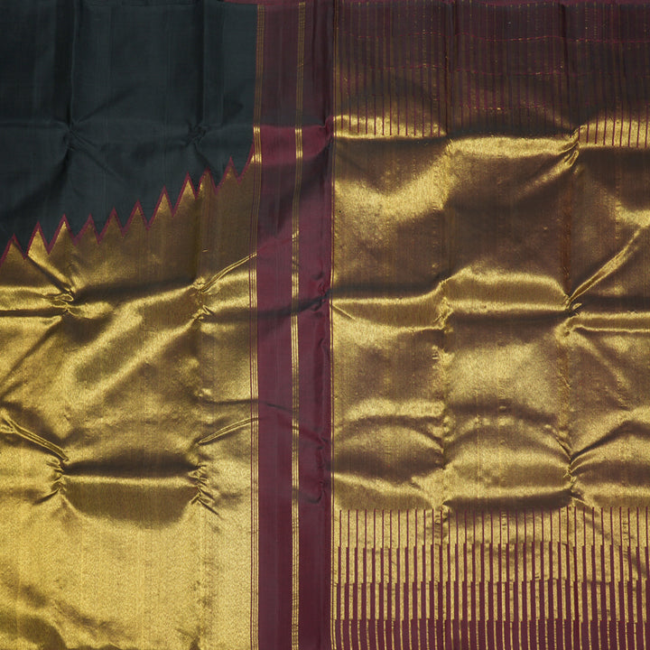 Hayagrivas Handloom Black Kanjivaram Silk Saree KBF667G2-1