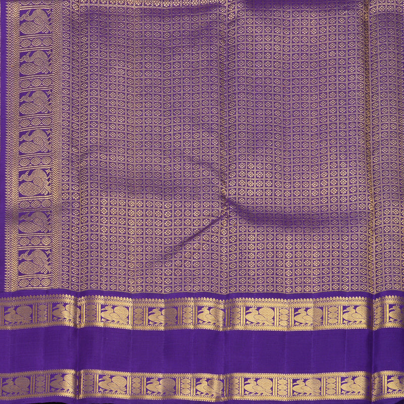 Hayagrivas Handloom Red Kanjivaram Silk Saree with Purple Border KBF668G2-1