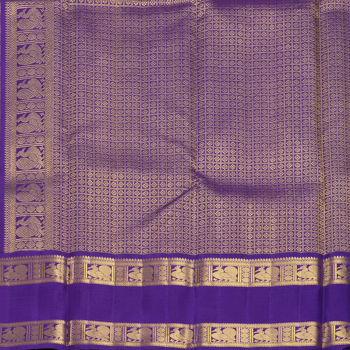 Hayagrivas Handloom Red Kanjivaram Silk Saree with Purple Border KBF668G2-1