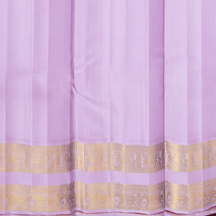 Hayagrivas Handloom Pista Green Kanjivaram Silk Saree with Lavender-Pink Border KBF668G3-4