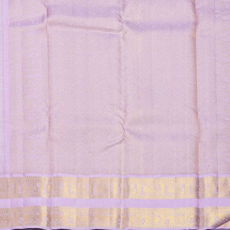 Hayagrivas Handloom Pista Green Kanjivaram Silk Saree with Lavender-Pink Border KBF668G3-4