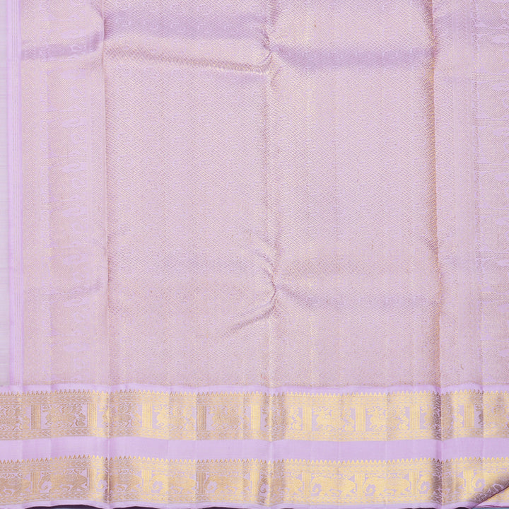 Hayagrivas Handloom Pista Green Kanjivaram Silk Saree with Lavender-Pink Border KBF668G3-4