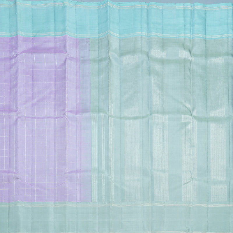 Hayagrivas Handloom Lilac Kanjivaram Silk Saree with Ganga Jamuna Border KBF669G9-1