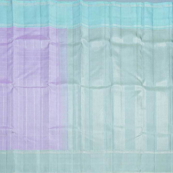 Hayagrivas Handloom Lilac Kanjivaram Silk Saree with Ganga Jamuna Border KBF669G9-1