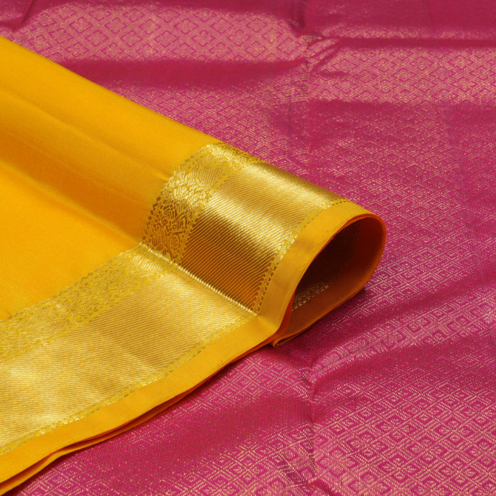 Hayagrivas Handloom Yellow Kanjivaram Silk Saree KBF66D1-3