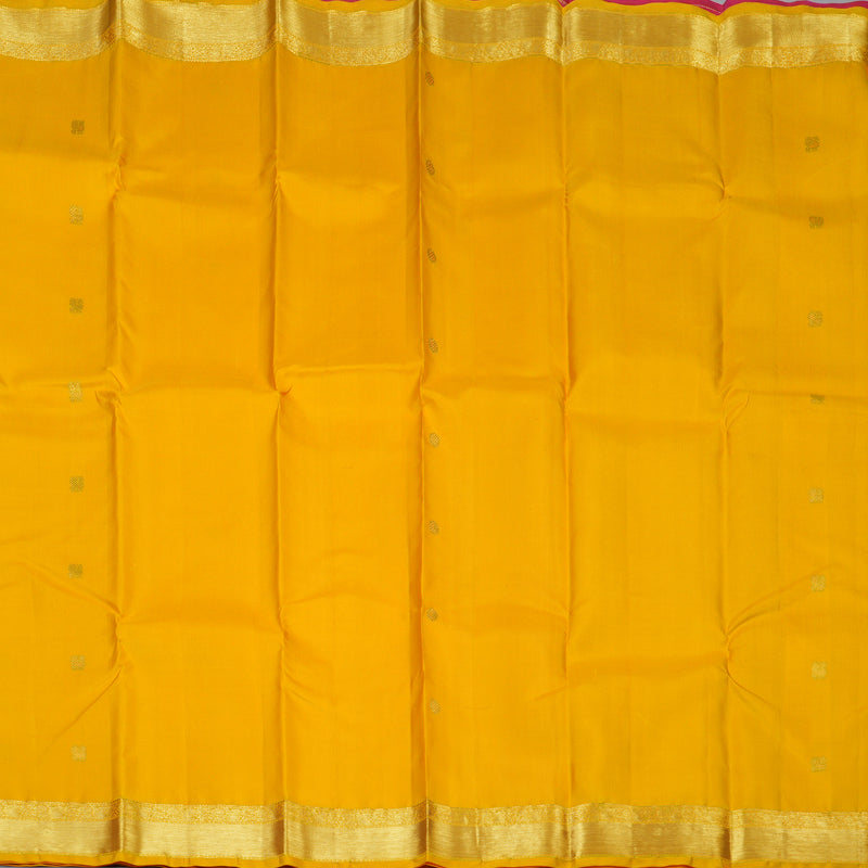 Hayagrivas Handloom Yellow Kanjivaram Silk Saree KBF66D1-3