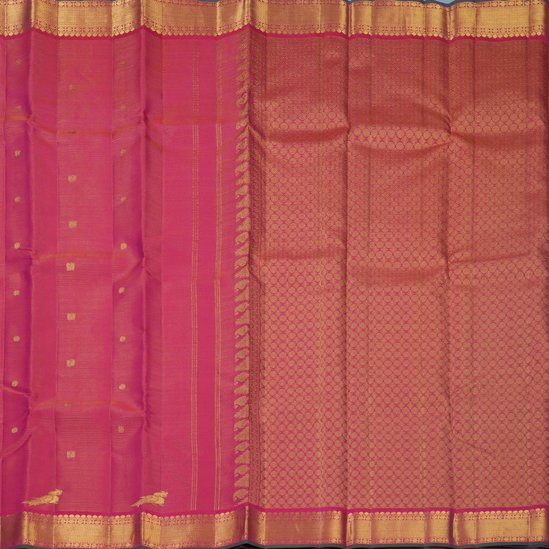 Hayagrivas Handloom Rani Pink Kanjivaram Silk Saree KBF670G4-1