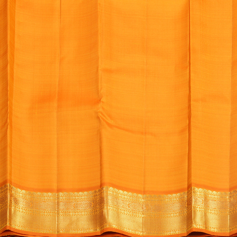 Hayagrivas Handloom Kanchana Brown Kanjivaram Silk Saree with Orange Border KBF670G5-1