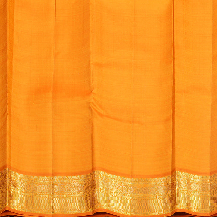 Hayagrivas Handloom Kanchana Brown Kanjivaram Silk Saree with Orange Border KBF670G5-1