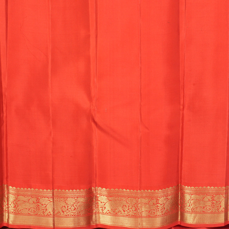 Hayagrivas Handloom Sandal Kanjivaram Silk Saree with Reddish-Orange Border KBF670G5-2
