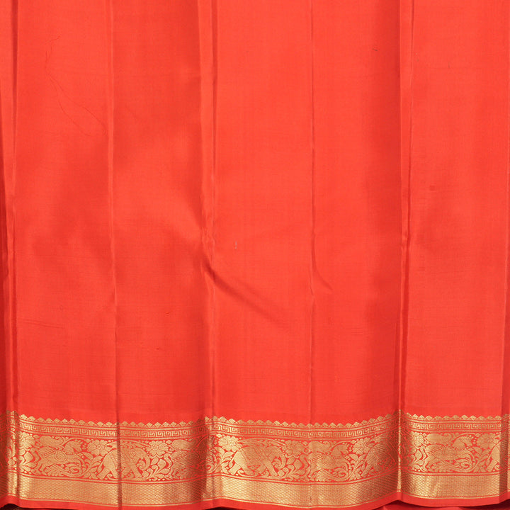 Hayagrivas Handloom Sandal Kanjivaram Silk Saree with Reddish-Orange Border KBF670G5-2