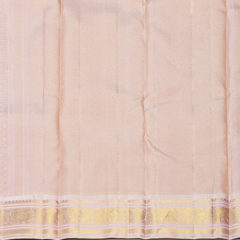 Hayagrivas Handloom Deep Nagapazham Kanjivaram Silk Saree with Baby Pink Border KBF670G5-3