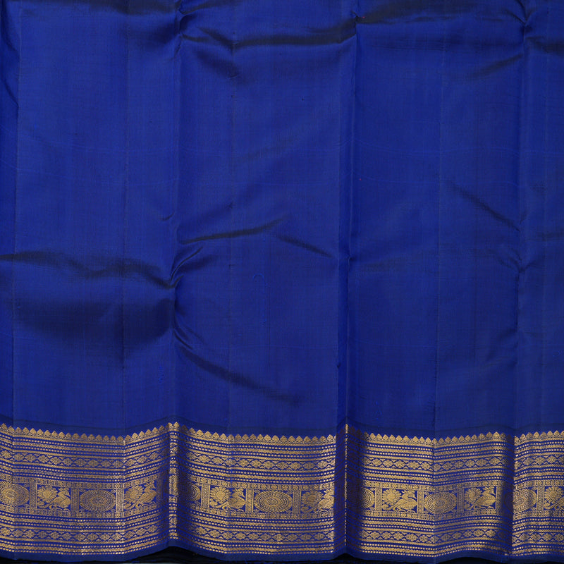 Hayagrivas Handloom Red Kanjivaram Silk Saree with MS Blue Border KBF671G3-1