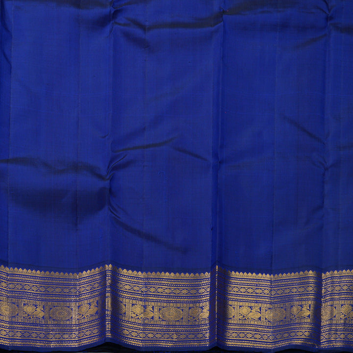 Hayagrivas Handloom Red Kanjivaram Silk Saree with MS Blue Border KBF671G3-1