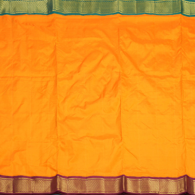 Hayagrivas Handloom Mambazham Orange Ten Yards Silk Saree KBF672G5-1