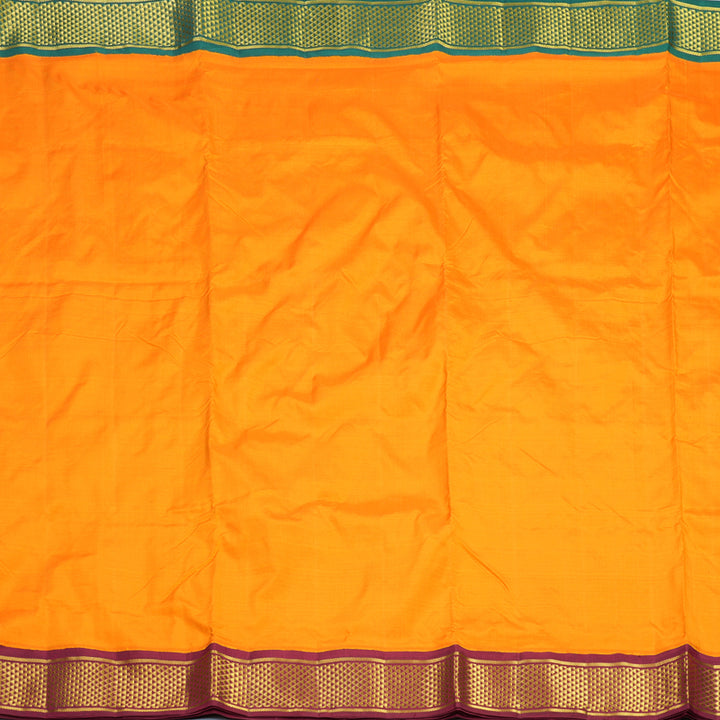 Hayagrivas Handloom Mambazham Orange Ten Yards Silk Saree KBF672G5-1