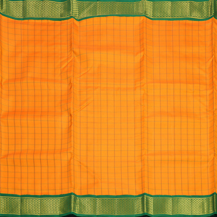Hayagrivas Handloom Mambazham Orange Ten Yards Silk Saree KBF672G6-1