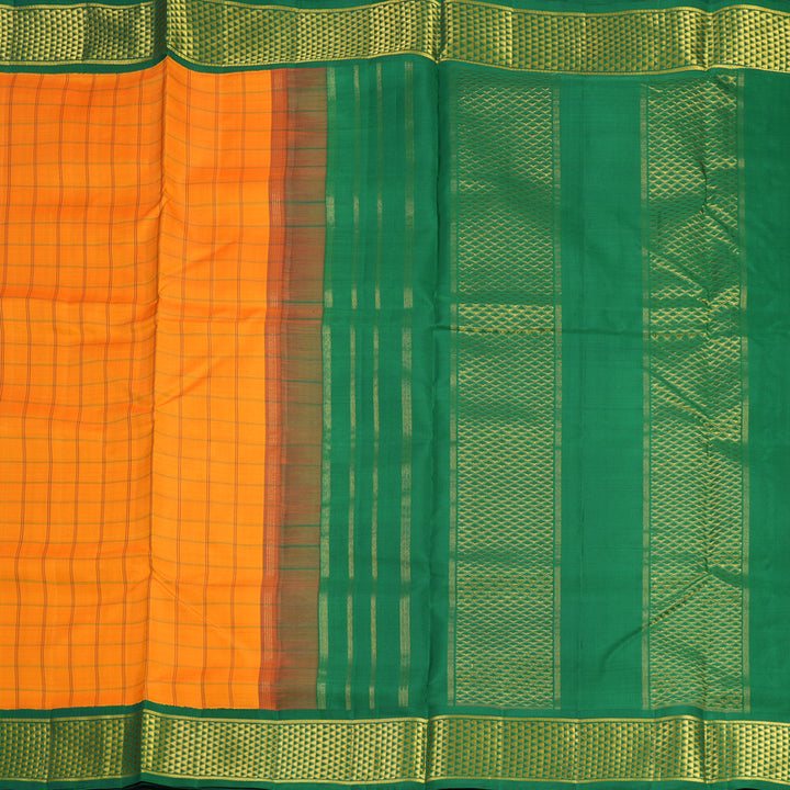 Hayagrivas Handloom Mambazham Orange Ten Yards Silk Saree KBF672G6-1
