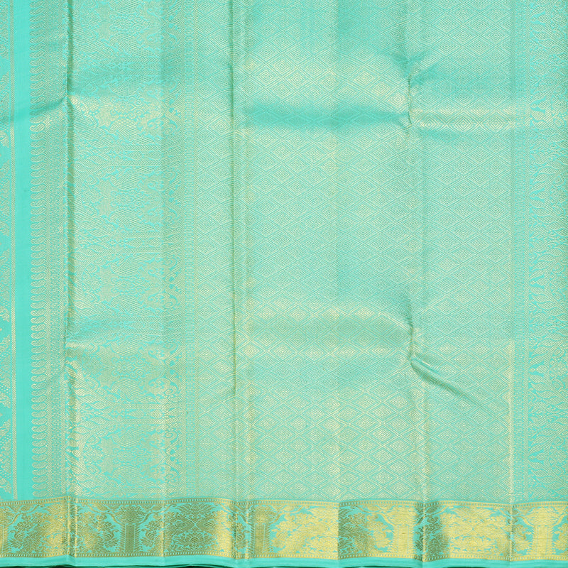 Hayagrivas Handloom Bright Teal Kanjivaram Silk Saree KBF673G2-1