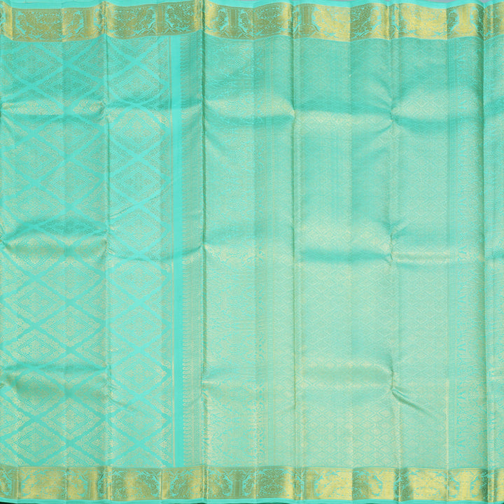 Hayagrivas Handloom Bright Teal Kanjivaram Silk Saree KBF673G2-1