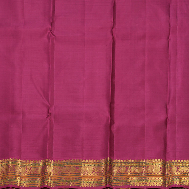 Hayagrivas Handloom Purplish-Blue Blue Kanjivaram Silk Saree with Maroonish Pink Border KBF675G1-1