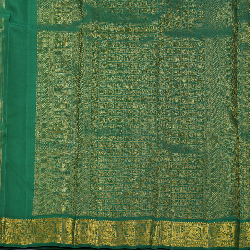 Hayagrivas Handloom Yellow Kanjivaram Silk Saree with Green Border KBF675G1-3