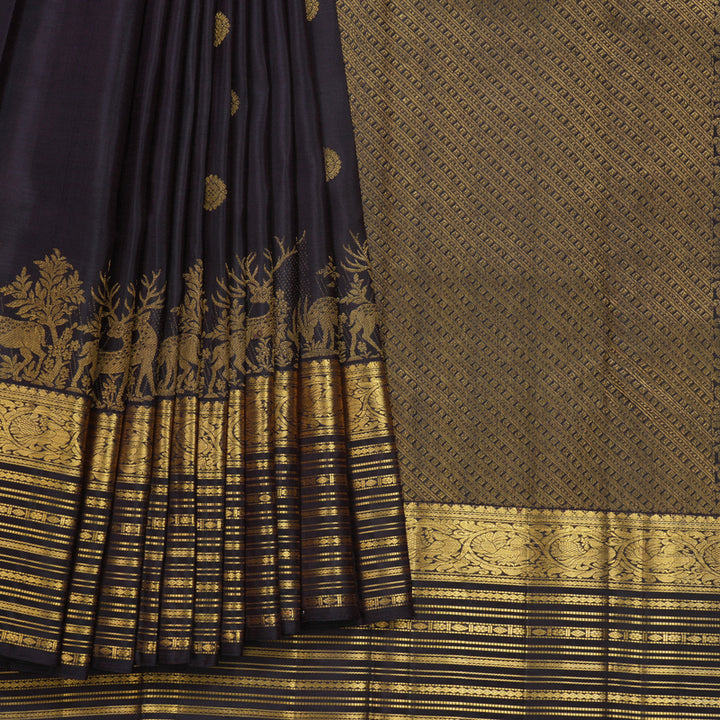 Hayagrivas Handloom Deep Snuff Kanjivaram Silk Saree KBF679G1-1