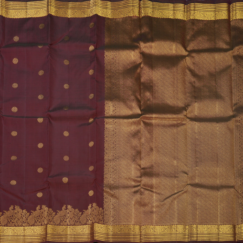 Hayagrivas Handloom Maroon Kanjivaram Silk Saree KBF679G1-4