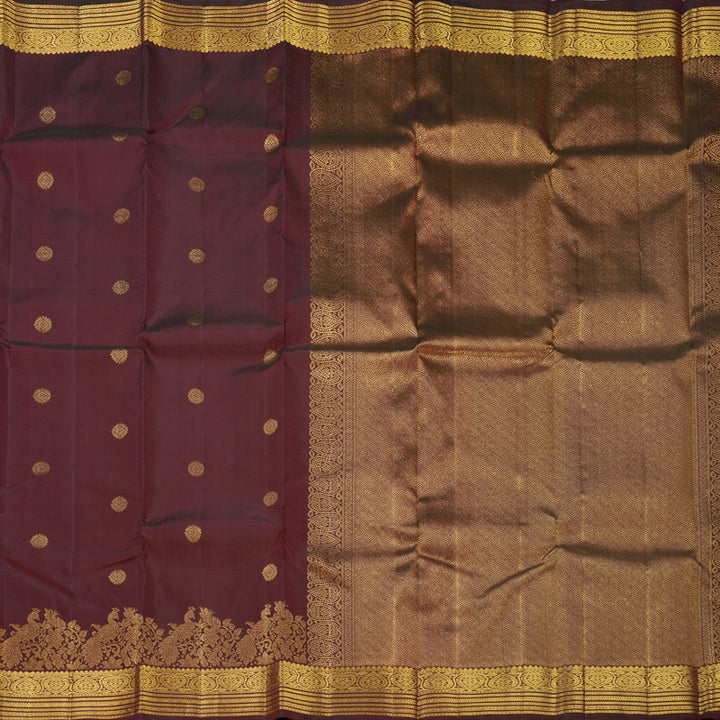 Hayagrivas Handloom Maroon Kanjivaram Silk Saree KBF679G1-4