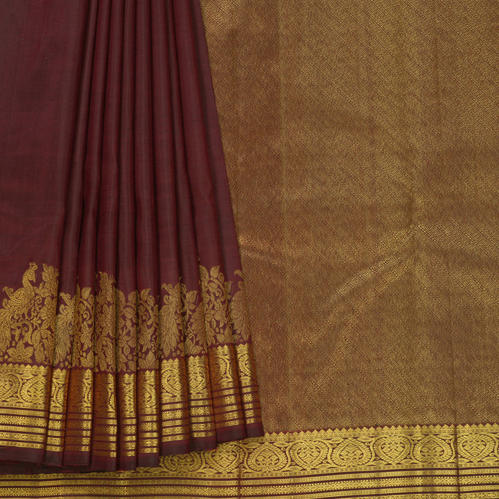 Hayagrivas Handloom Maroon Kanjivaram Silk Saree KBF679G1-4