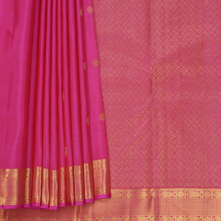 Hayagrivas Handloom Rani Pink Kanjivaram Silk Saree KBF679G2-1