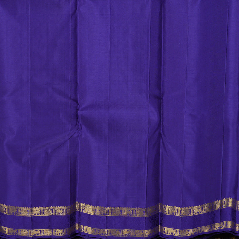 Hayagrivas Handloom Purplish-Blue Kanjivaram Silk Saree KBF679G2-2