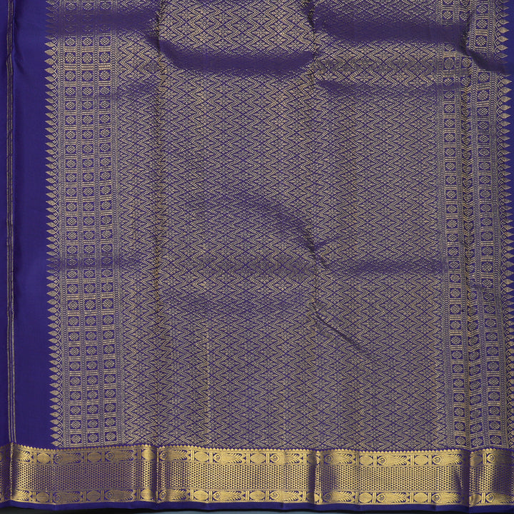 Hayagrivas Handloom Dark Blue Kanjivaram Silk Saree KBF679G2-3