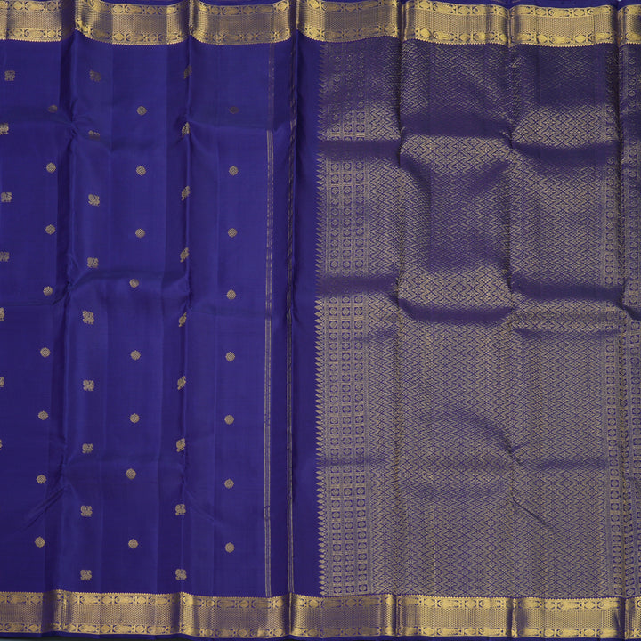 Hayagrivas Handloom Dark Blue Kanjivaram Silk Saree KBF679G2-3